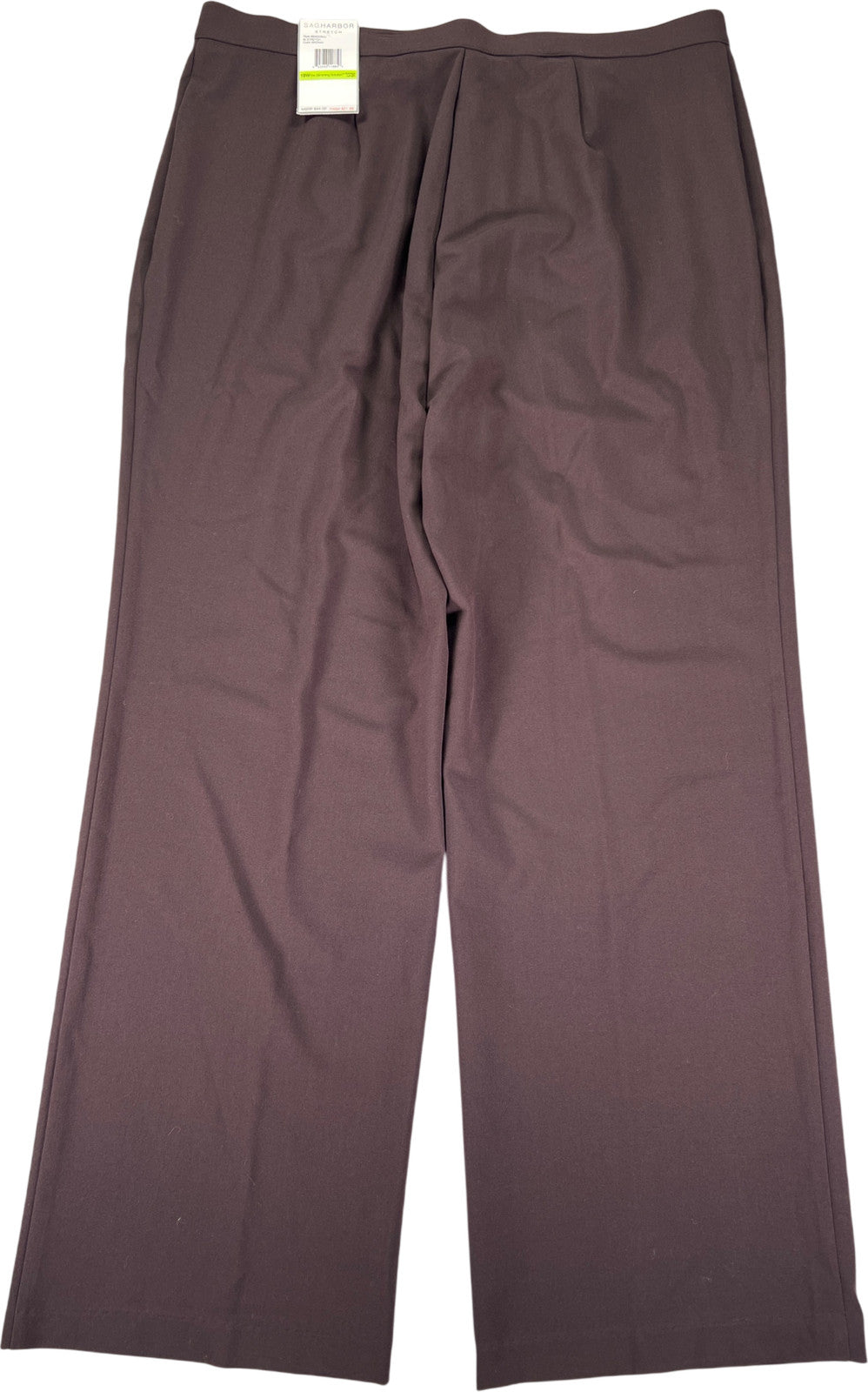 SagHarbor Women’s Brown Stretch Slimming Solution Dress Pants - 18