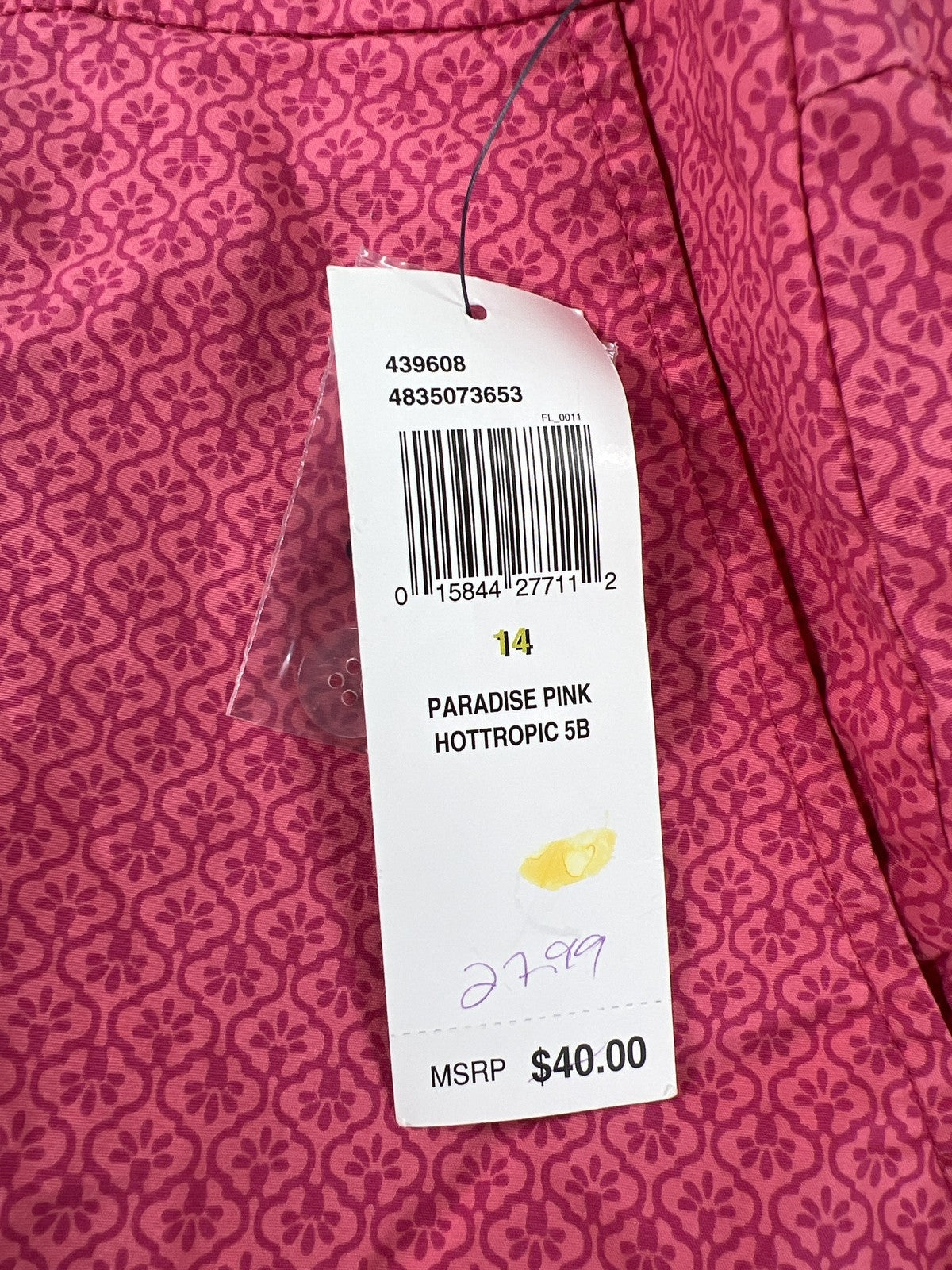 NEW Izod Women’s Pink Hot Tropic Bermuda Walking Shorts - 14