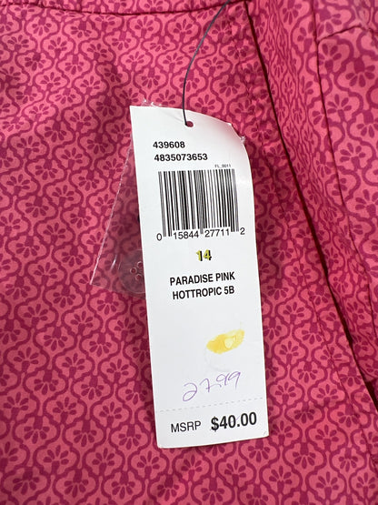 NEW Izod Women’s Pink Hot Tropic Bermuda Walking Shorts - 14
