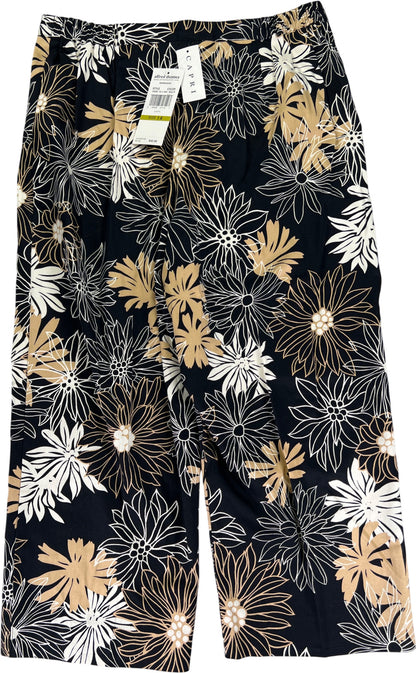 Alfred Dunner Women’s Black/Beige Floral Capri Pants - 14