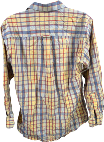 Pendleton Men’s Yellow/Blue Plaid Long Sleeve Button Up Shirt - L