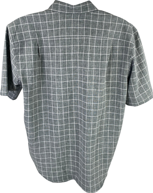 Orvis Men&#39;s Gray Plaid Short Sleeve Button Up Shirt - L