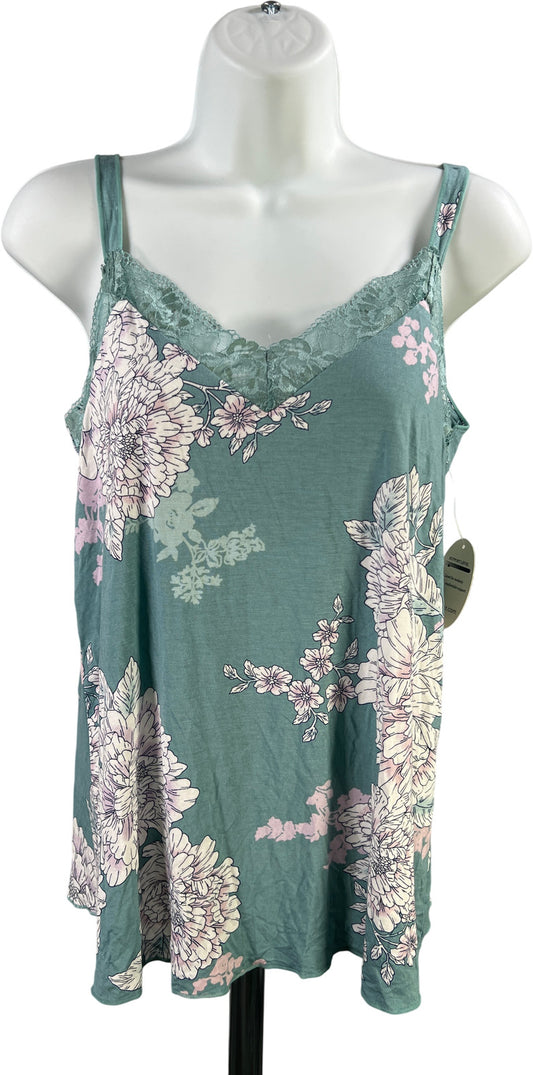 Soma Women’s Blue Floral Grand Jaded Lace Cami Tank Top - S