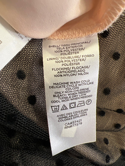 Ann Taylor Women’s Black/Beige Polka Dot Mesh Lined Skirt - L Petite