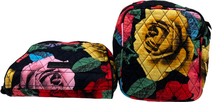 Vera Bradley Women’s Black Havana Rose Travel Jewelry Organizer and Cosmetic Bag