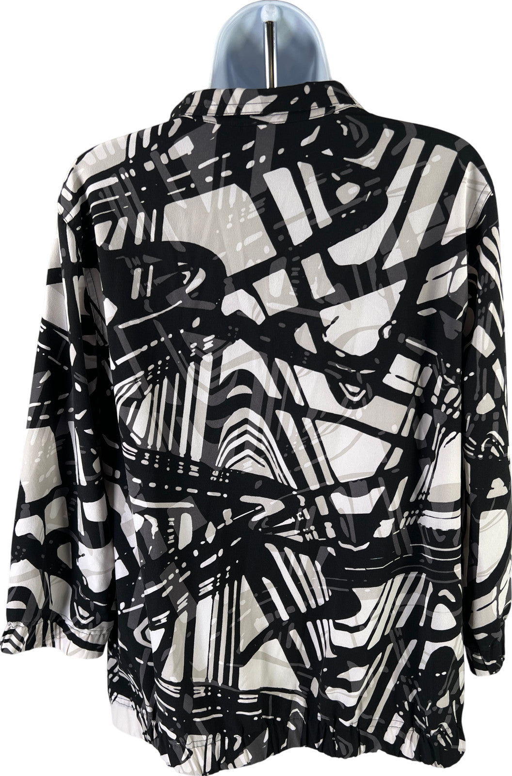 Zenergy by Chico’s Women’s Black/White 3/4 Sleeve Full Zip Jacket - 2/US L