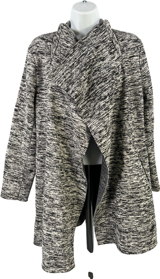 Nic and Zoe Women’s Black/Gray Long Sleeve Open Front Cardigan - Petite L