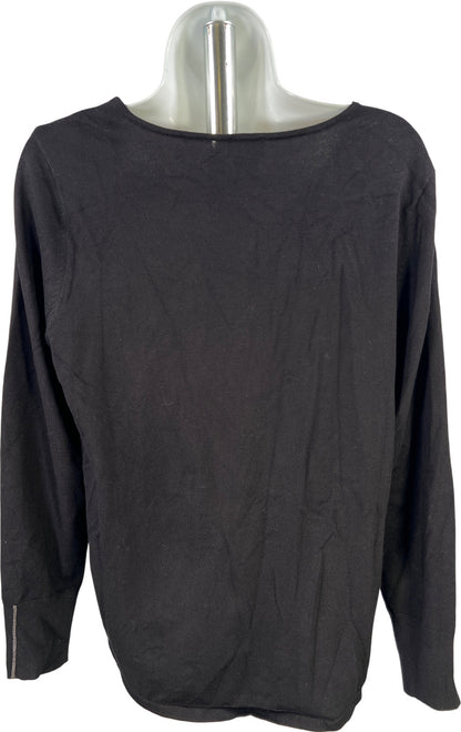 Chico’s Women’s Black Long Sleeve V-Neck Shirt - 1/US M