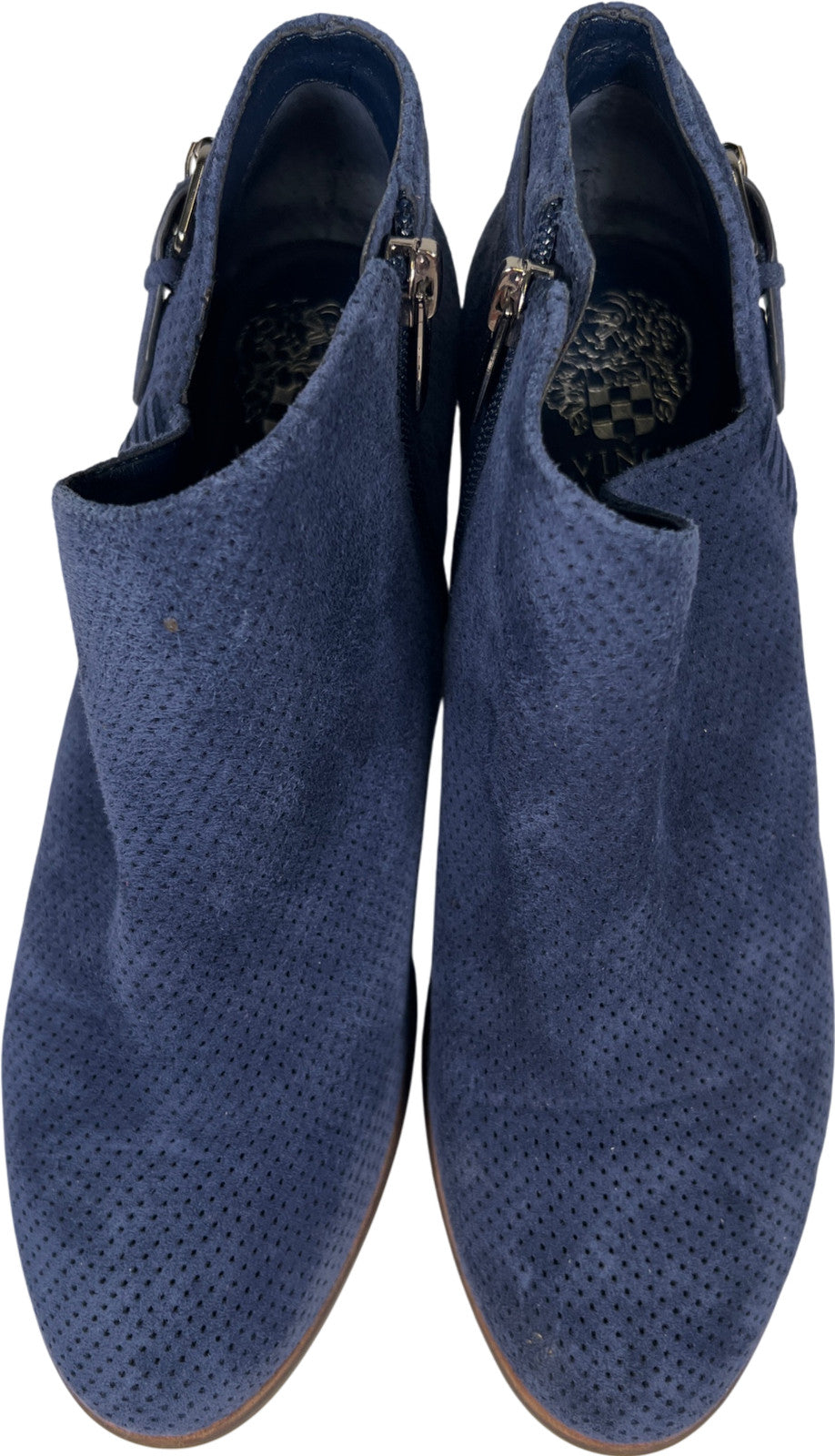 Vince Camuto Women’s Blue Suede Parveen Side Zip Ankle Booties - 7.5