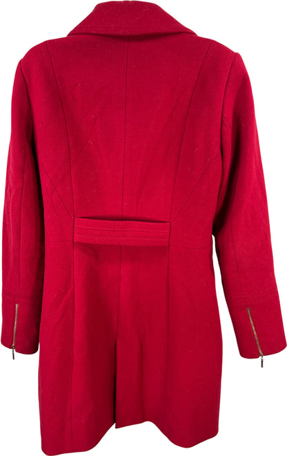 White House Black Market Women’s Red Full Zip Mid Length Coat - M
