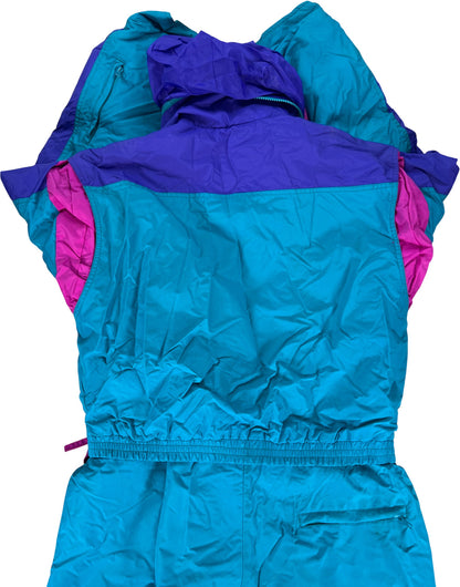 Columbia Women’s Blue Vintage. Retro One Piece Ski Snowsuit - XL