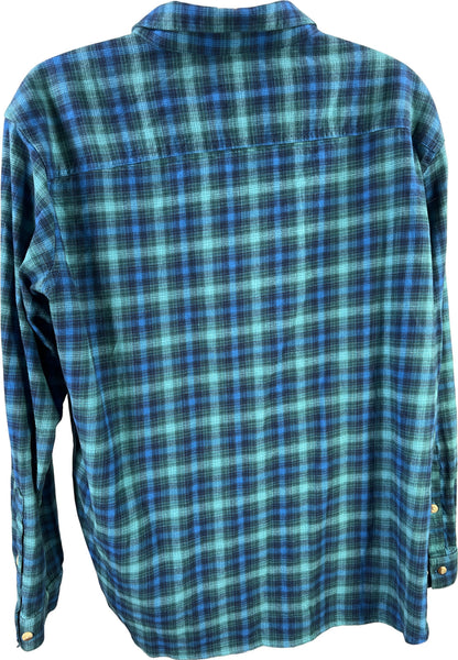 Columbia Men’s Blue Plaid Long Sleeve Button Up Flannel Shirt - XXL