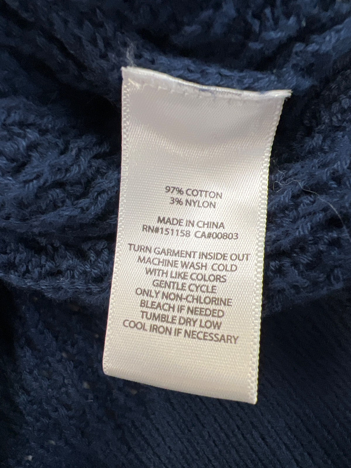 525 Women’s Blue Open Knit Collared Cropped Long Sleeve Sweater - L