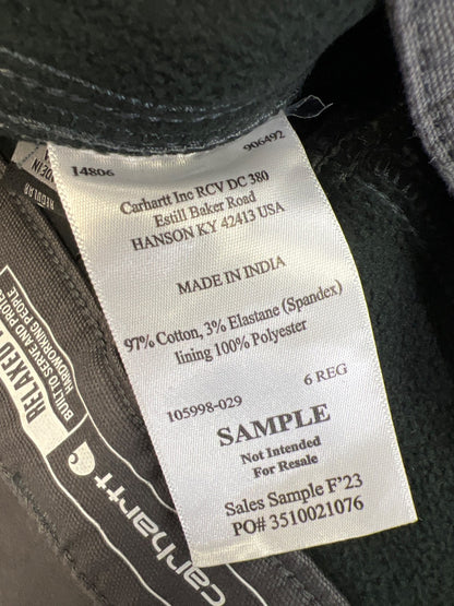 Carhartt Women’s Gray Relaxed Fit Fleece Lined Straight Leg Pants - 6