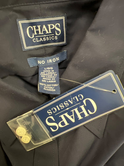 Chaps Women’s Blue 3/4 Sleeve No Iron Button Up Shirt - L