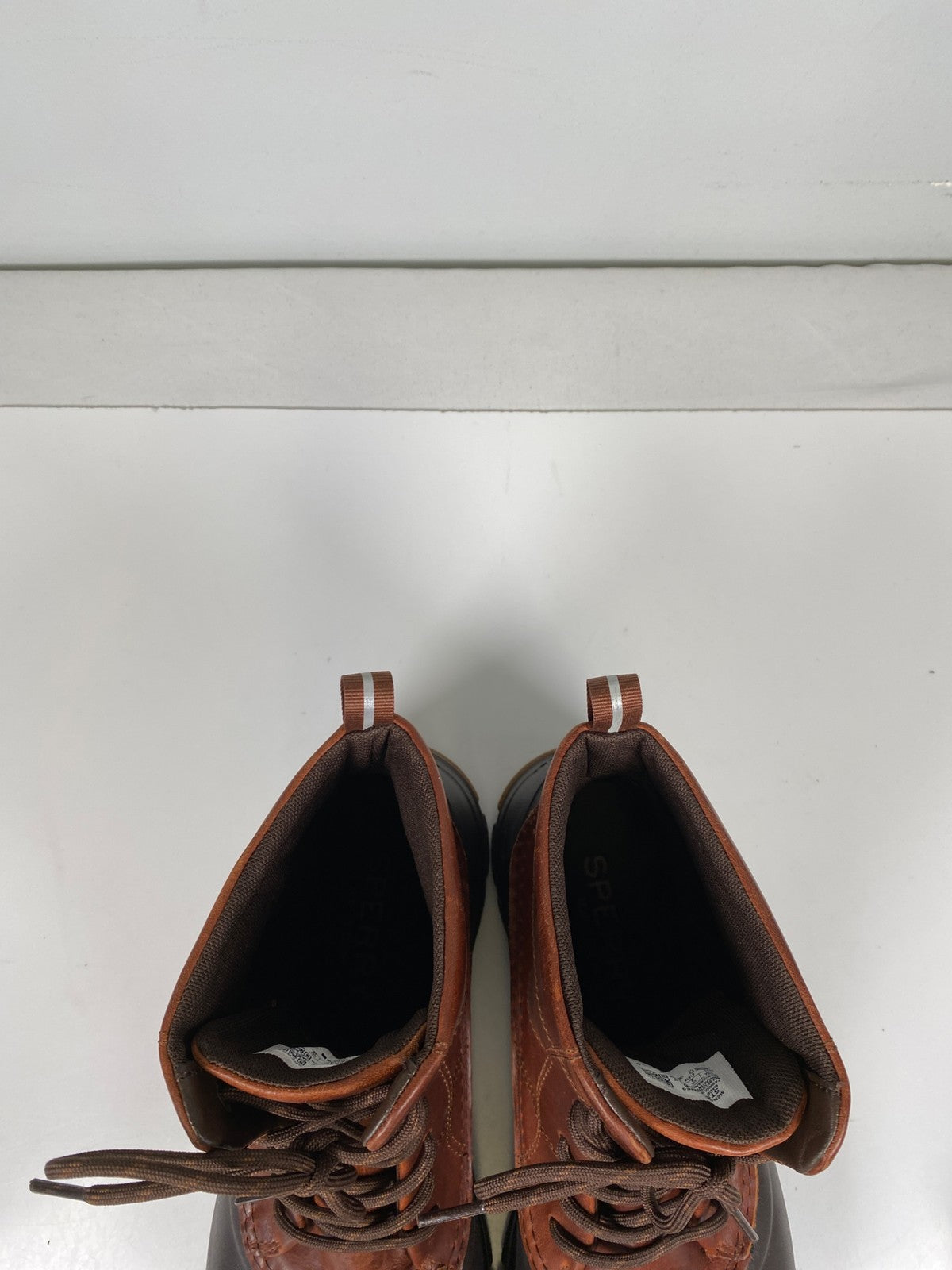 Sperry Men’s Brown Leather Lace Up Duck Boots - 10