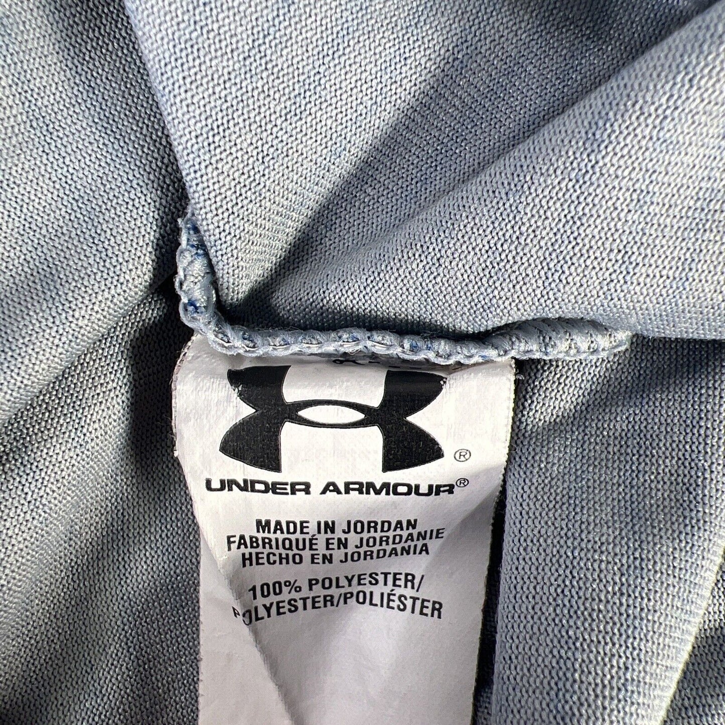 Under Armour Men's Gray/Blue Striped HeatGear Athletic Shirt - XL