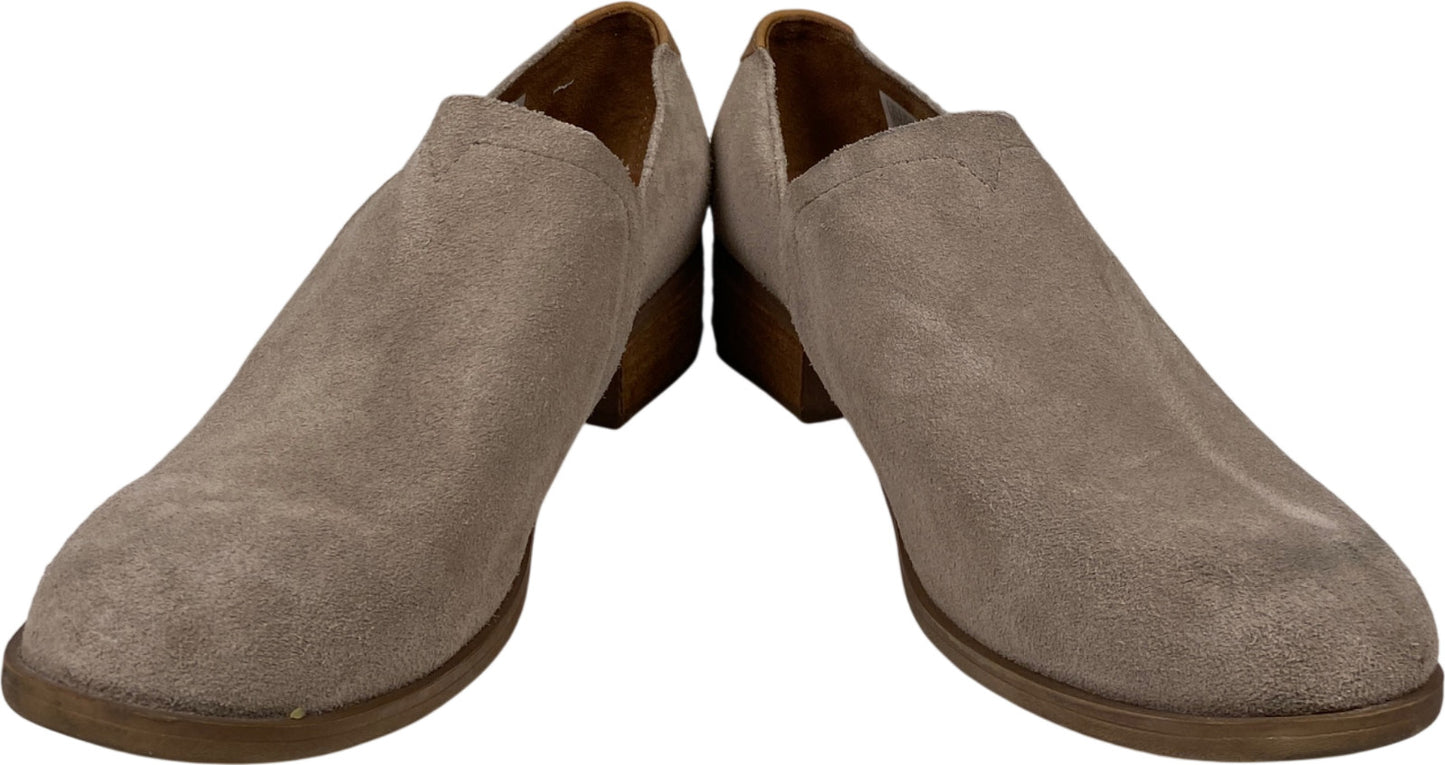 Toms Women’s Gray/Taupe Suede Shaye Low Heel Ankle Booties - 8.5