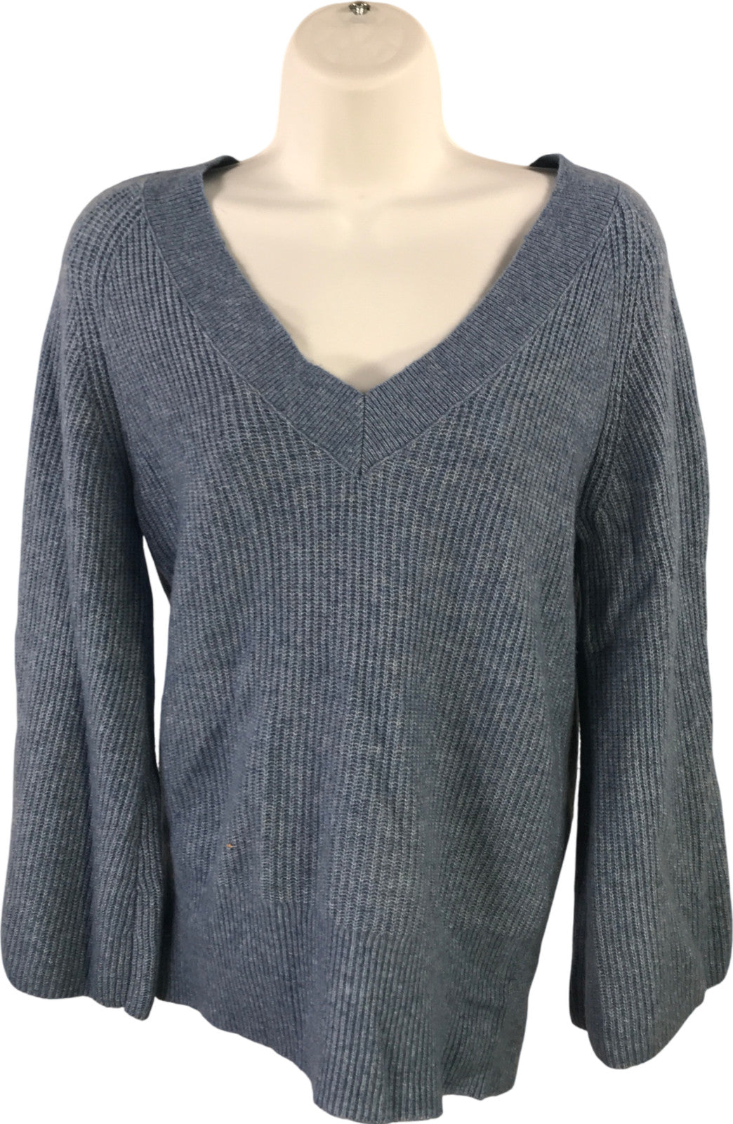White House Black Market Women’s Blue Long Bell Sleeve Sweater - S