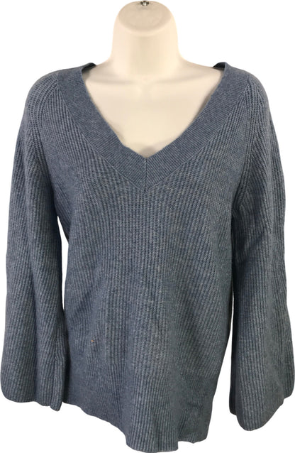 White House Black Market Women’s Blue Long Bell Sleeve Sweater - S