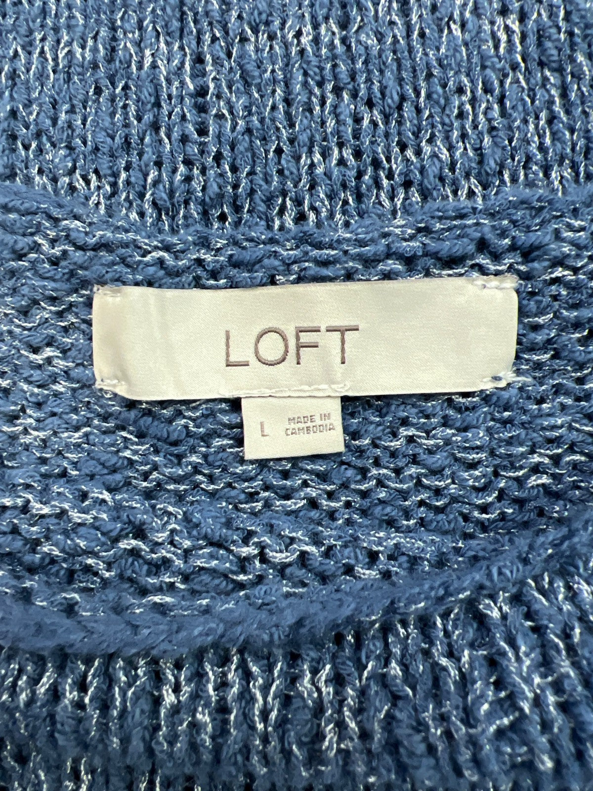 LOFT Women’s Blue Knit Sleeveless Sweater - L
