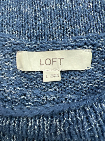 LOFT Women’s Blue Knit Sleeveless Sweater - L
