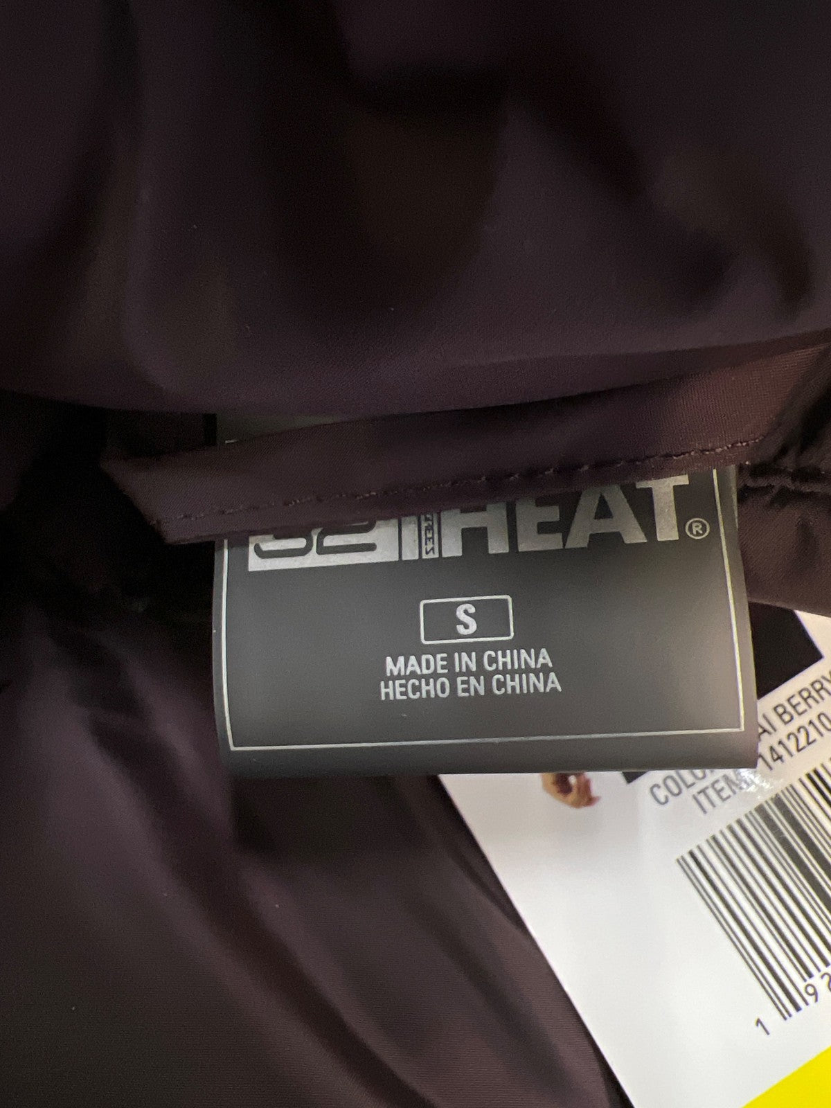 32 Degree Heat Women’s Purple Acai Full Zip Hooded Puffer Jacket - S