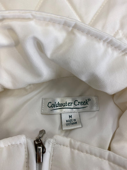 Coldwater Creek Women’s White Quilted Sleeveless Full Zip Light Puffer Vest - M