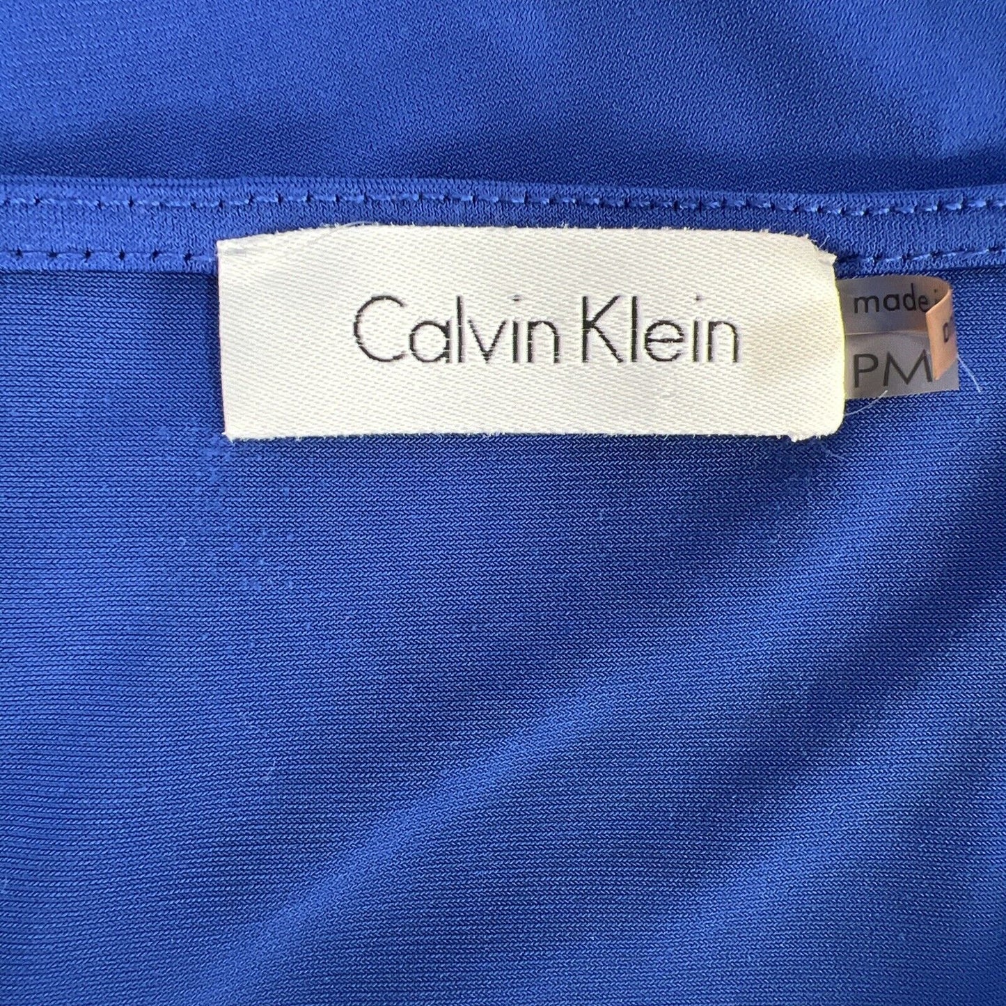 Calvin Klein Women's Blue Sleeveless Drape Neck Top - M Petite
