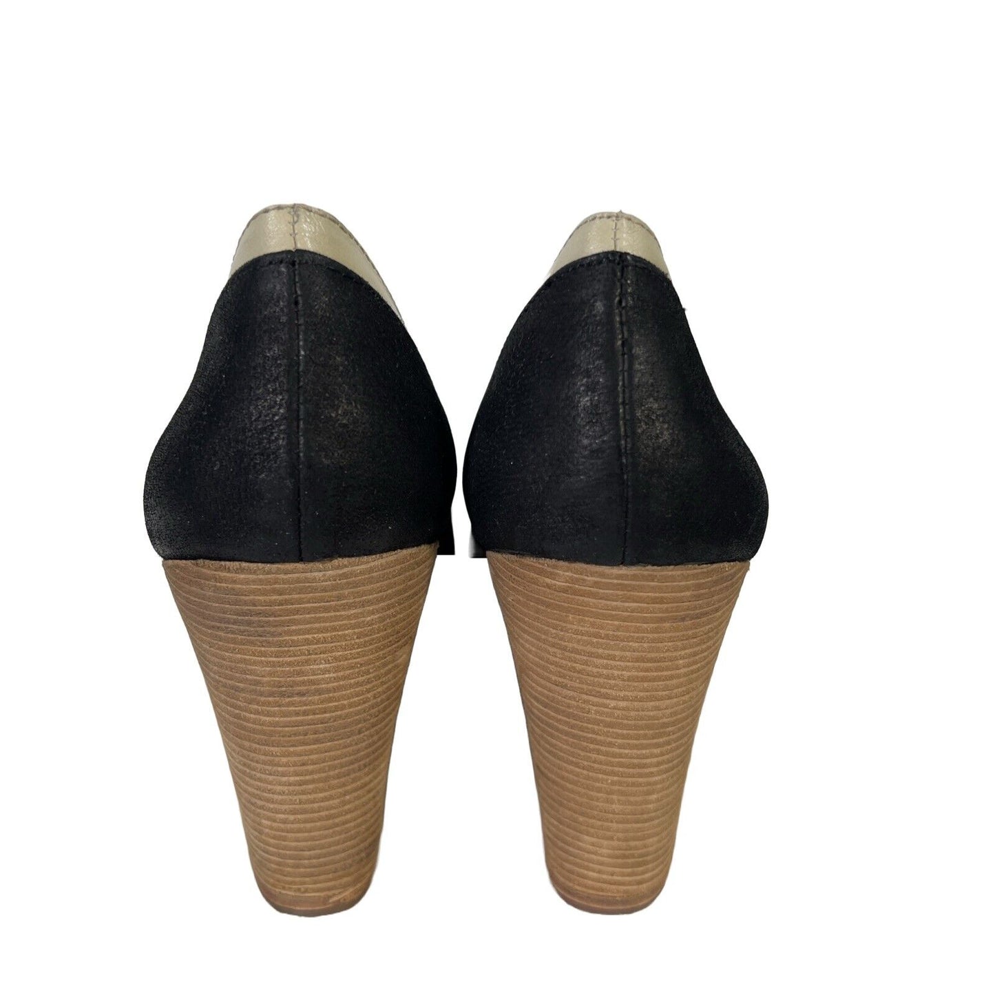 Matt Bernson Women's Black/Nude Leather Wedge Heels - 7