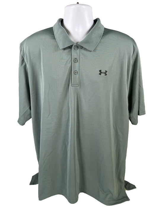 Under Armour Men's Green HeatGear Short Sleeve Polo Shirt - 2XL