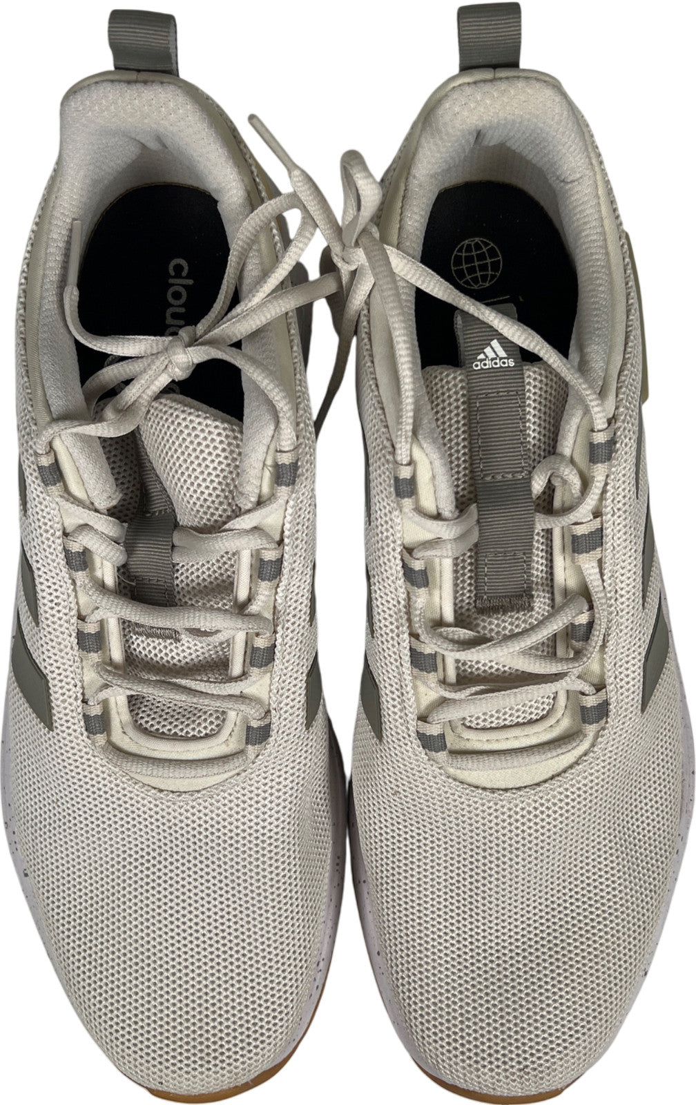 Adidas Men’s White/White Couldfoam Lace Up Athletic Shoes - 11