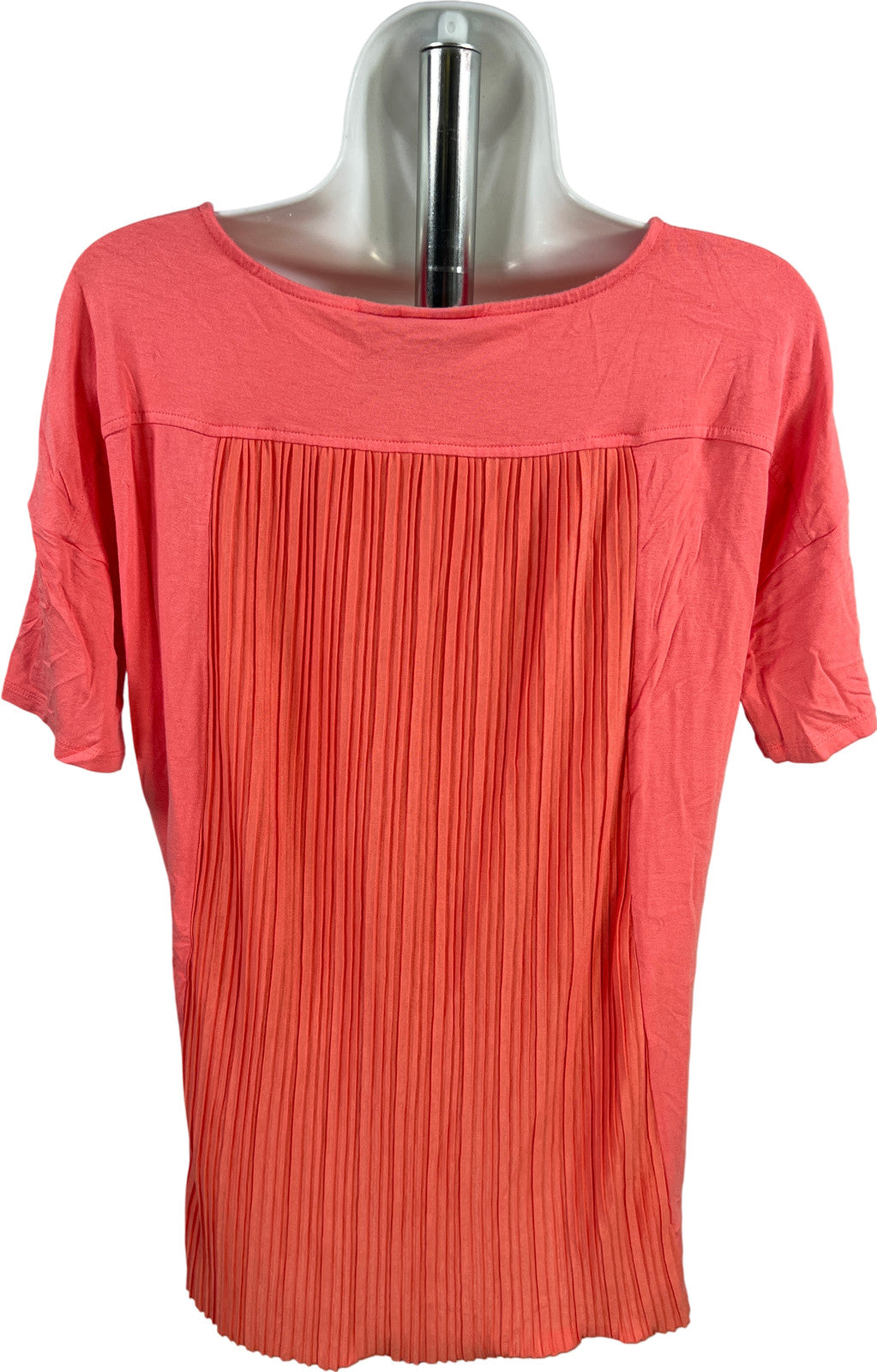 Chico’s Women’s Pink Pleated Back Short Sleeve T-Shirt - 0/US S