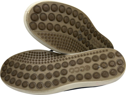 Ecco Men’s Navy Blue Leather Soft 7 Lace Up Sneakers - 11