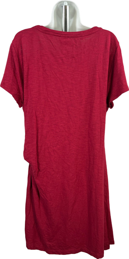 Chico’s Women’s Red Short Sleeve Tie Side T-Shirt Dress - 3P/ 16 Petite