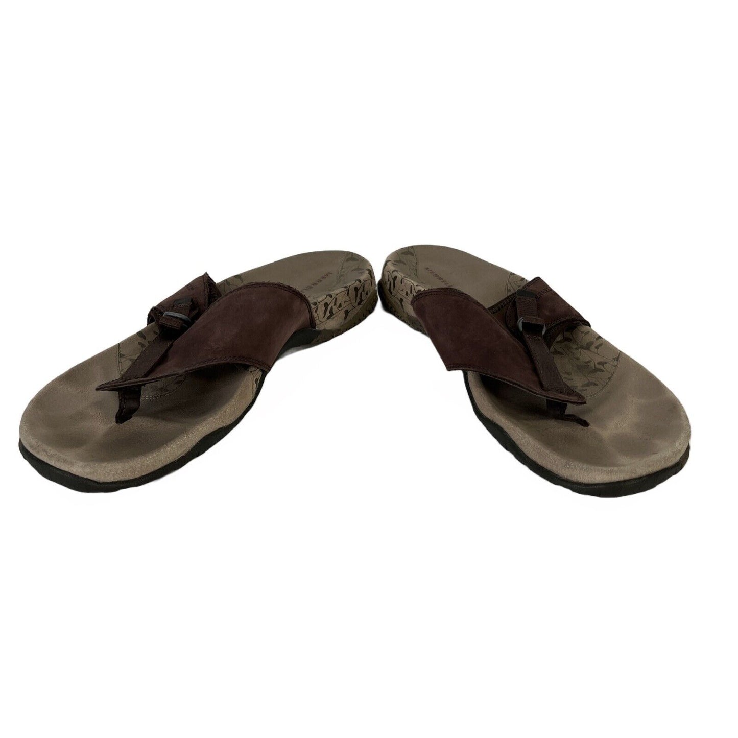 Merrell Women's Brown Dark Earth Sport Flip Flop Sandals - 10