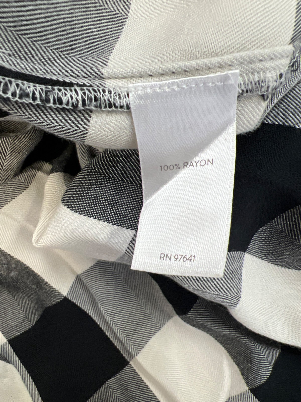 J.Jill Women’s White/Black Plaid Long Sleeve Button Up Shirt - S