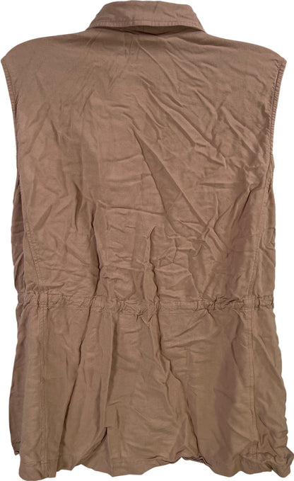 Chico’s Women’s Light Brown Sleeveless Snap Close Cargo Vest - 2/US L