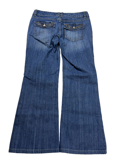 White House Black Market Women's Medium Wash Flare Jeans - 4R