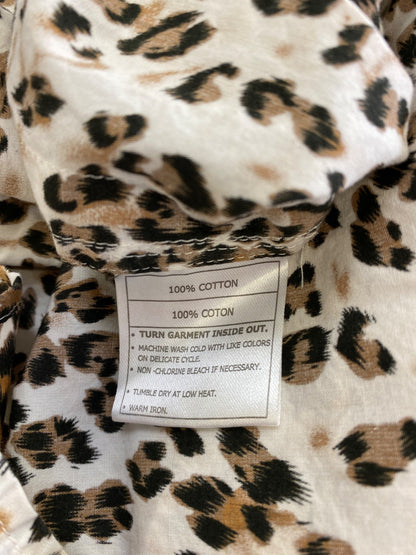 Ariat Women’s Brown Animal Print Long Sleeve Snap Button Up Shirt - L