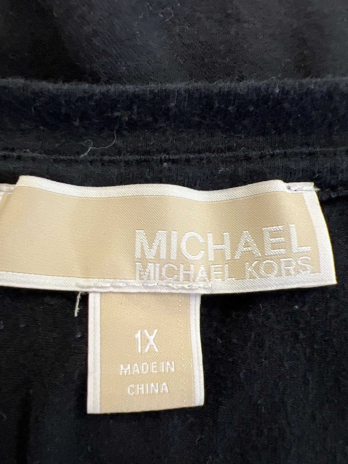 Michael Kors Women’s Black Rhinestone Logo Short Sleeve T-Shirt - Plus 1X