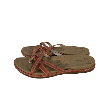 L.L Bean Women's Pink Leather Strappy Sandals - 8