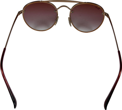 Ray-Ban Brown/ Rose Gold Round Double Bridge Sunglasses