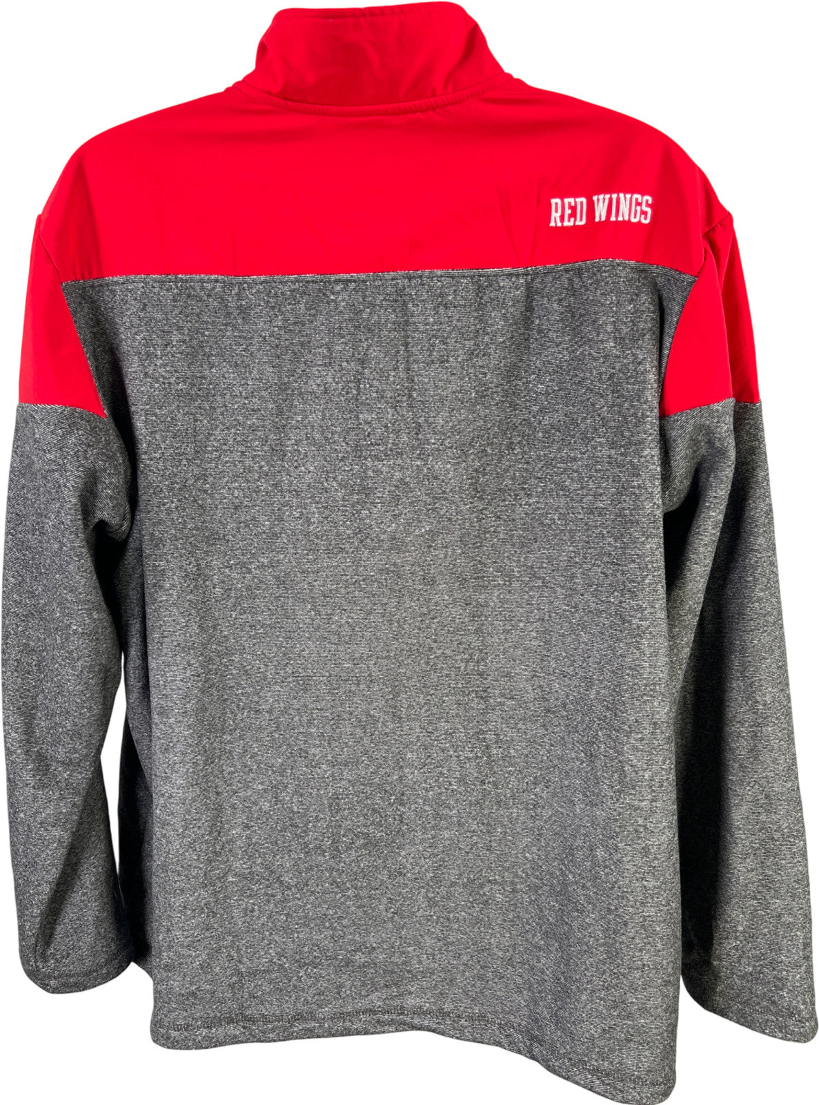 NHL Official Licensed Men’s Gray Detroit Red Wings 1/4 Zip Fleece Jacket - 2XL