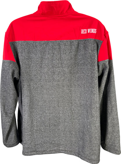NHL Official Licensed Men’s Gray Detroit Red Wings 1/4 Zip Fleece Jacket - 2XL