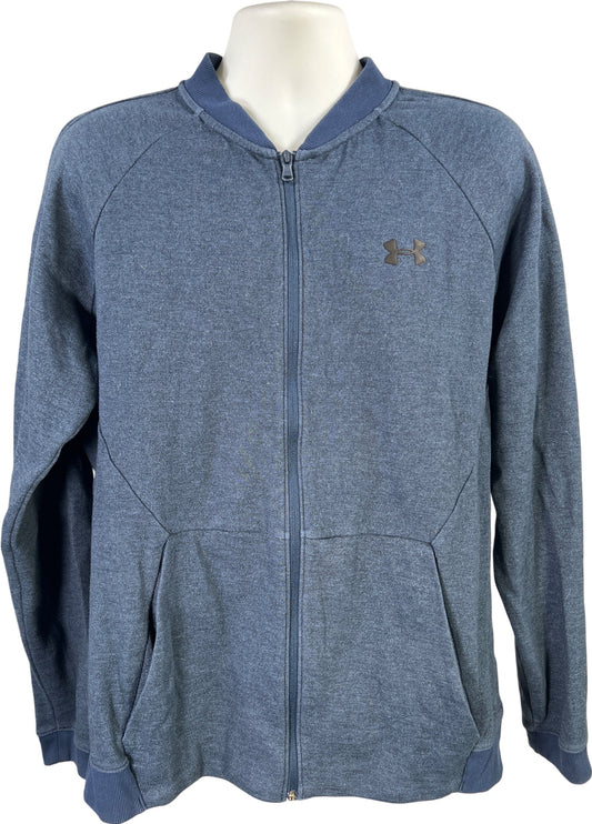 Under Armour Men’s Blue Long Sleeve Fitted Full Zip Sweatshirt - 2XL