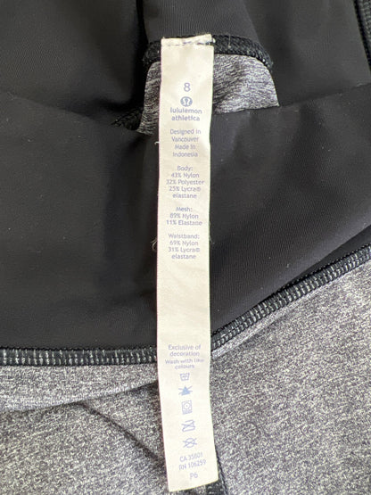 Lululemon Women’s Gray Heathered Train Times Crop 17” Mesh Side Leggings - 8