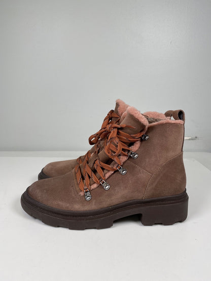 Naturalizer Women’s Brown/Pink Suede Julian Combat Boots - 9.5