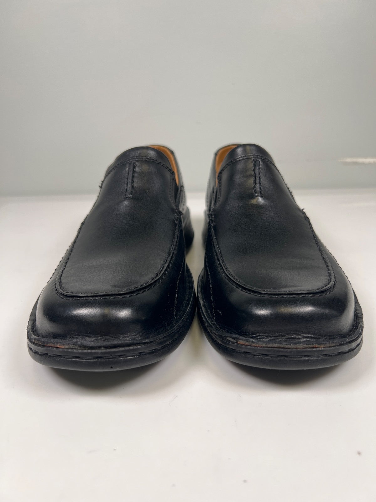 Clarks Collection Men’s Black Leather Slip On Dress Loafers - 9