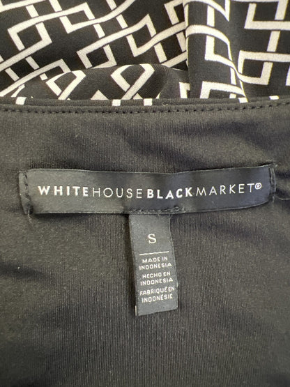 White House Black Market Women’s Black/White Sleeveless Drape Neck Tank Top - S